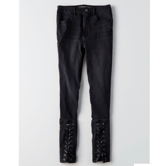 AE DENIM X4 HIGHEST WAIST LACE UP JEGGING - Picture 4 of 8